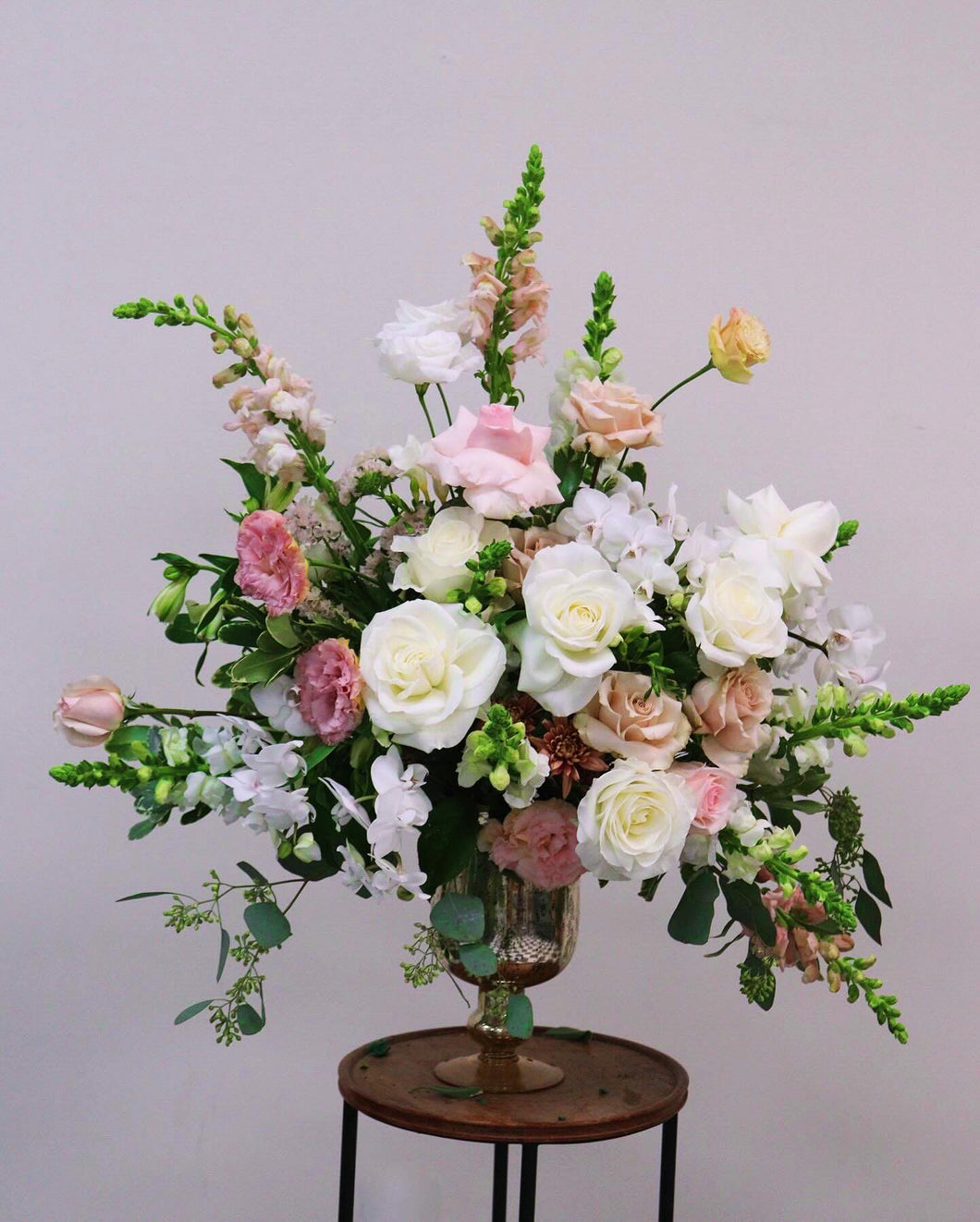 Sympathy Vase Arrangement - blush palette